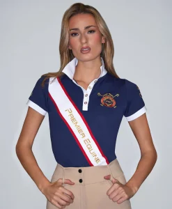 Alternative view of PEI Ladies navy heritage riding top